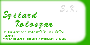 szilard koloszar business card